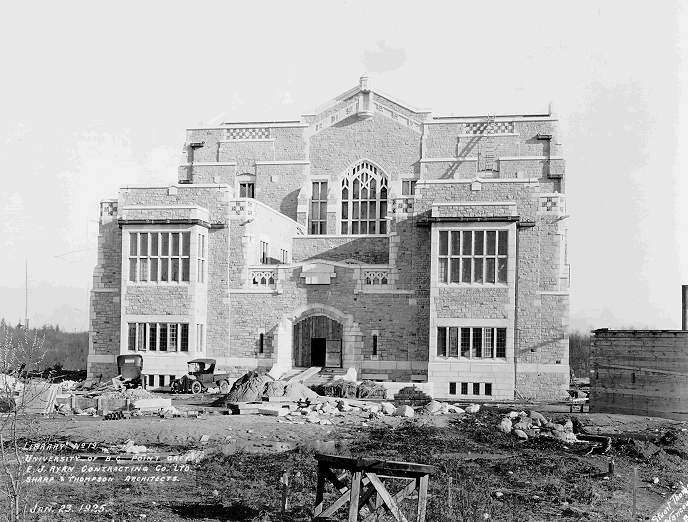 Library nearing completion (January 23, 1925) (UBC Archives photo #1.1/1876)