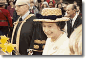 The Queen with Chancellor Cline and Prince Philip