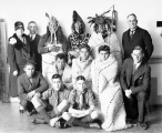 Group photograph at Alumni Association presentation of totem poles to UBC