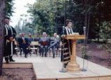 Chancellor Ross at opening of Haida section of Totem Park