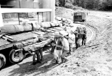 Totem poles arriving at Museum of Anthropology