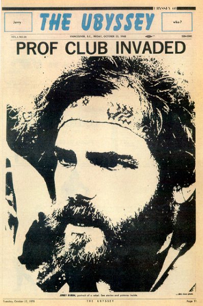 [Ubyssey front page with Jerry Rubin]