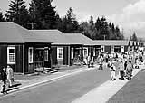 Army huts on campus