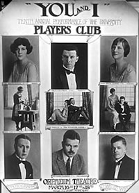 Poster for Players' Club production of "You and I", 1925