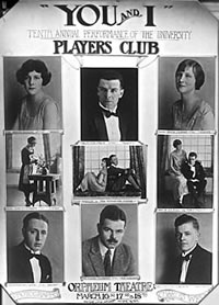 Poster for Players' Club production of "You and I", 1925