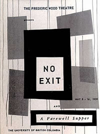 Cover of programme for Frederic Wood Theatre production of "No Exit", 1959