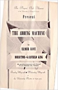 Poster for Players' Club Alumni production of "The Adding Machine", 1940