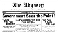 Ubyssey headline, 'Government Sees the Point!'
