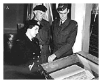 [cadets with memorial book - 1955]