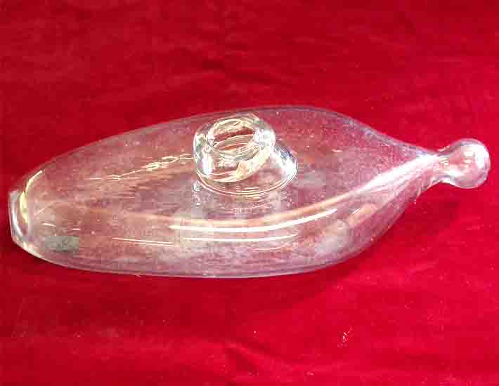 Blown glass infant feeding bottle from the <i>Infant Feeders Exhibit</i>